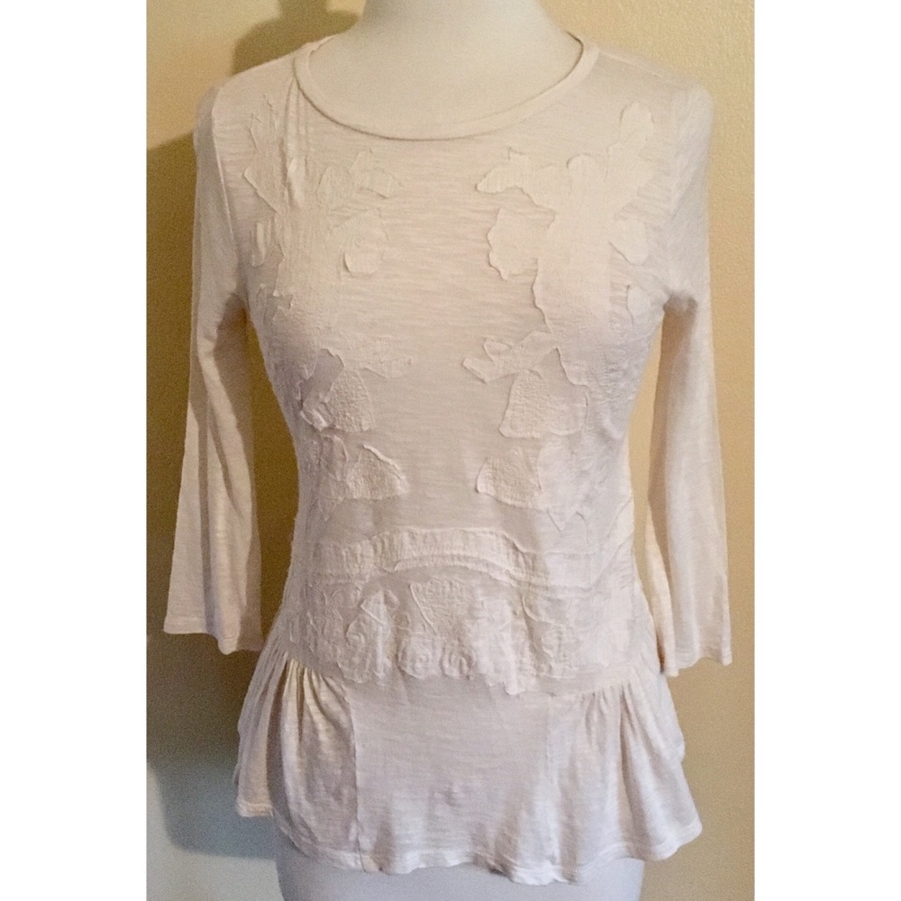 Loft Embroidered Peplum Top - Picture 1 of 4